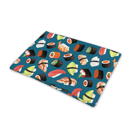 Colorful Sushi Pattern Print Pet Cooling Mat Cover