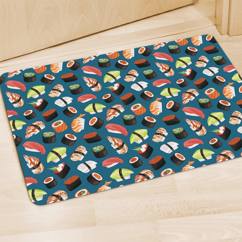 Colorful Sushi Pattern Print Polyester Doormat