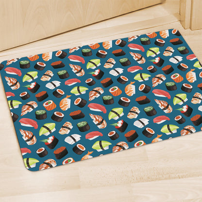 Colorful Sushi Pattern Print Polyester Doormat