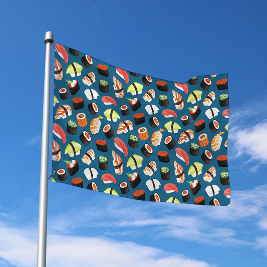 Colorful Sushi Pattern Print Polyester Flag