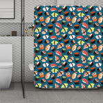 Colorful Sushi Pattern Print Polyester Shower Curtain