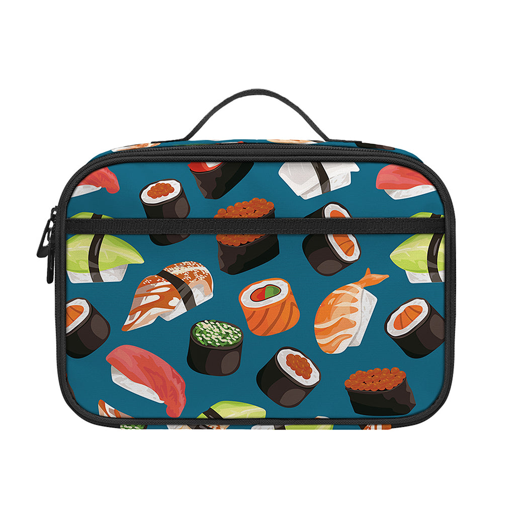 Colorful Sushi Pattern Print Portable Lunch Bag