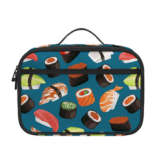 Colorful Sushi Pattern Print Portable Lunch Bag