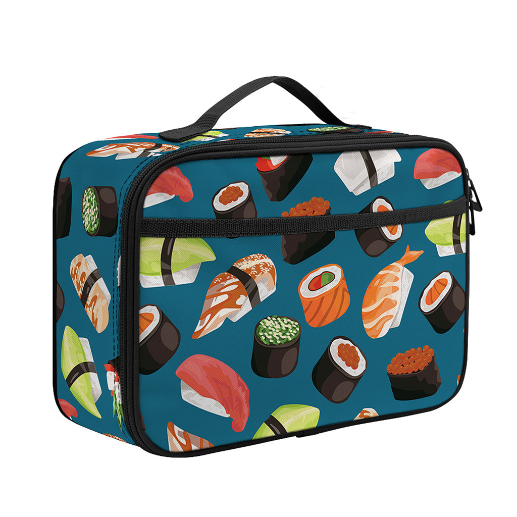 Colorful Sushi Pattern Print Portable Lunch Bag