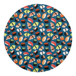 Colorful Sushi Pattern Print Round Blanket