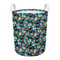 Colorful Sushi Pattern Print Round Laundry Basket