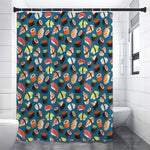 Colorful Sushi Pattern Print Shower Curtain