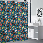Colorful Sushi Pattern Print Shower Curtain