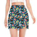 Colorful Sushi Pattern Print Side Slit Mini Skirt