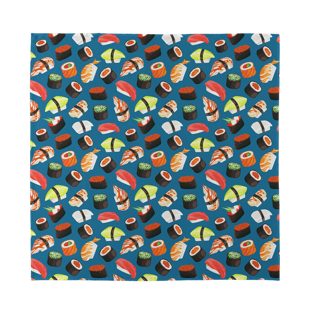 Colorful Sushi Pattern Print Silk Bandana