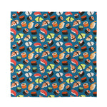 Colorful Sushi Pattern Print Silk Bandana