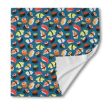 Colorful Sushi Pattern Print Silk Bandana