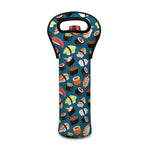 Colorful Sushi Pattern Print Single Neoprene Wine Tote