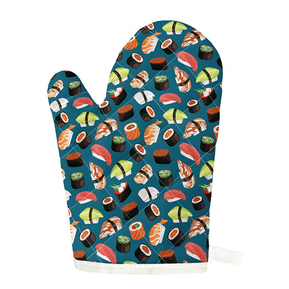 Colorful Sushi Pattern Print Single Oven Mitt