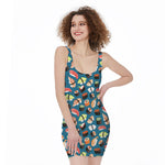 Colorful Sushi Pattern Print Sleeveless Bodycon Dress
