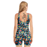 Colorful Sushi Pattern Print Sleeveless One Piece Swimsuit
