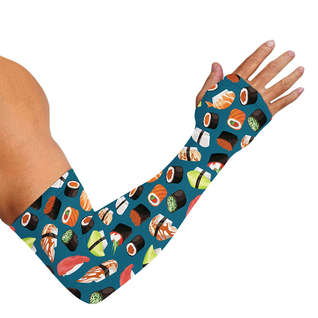 Colorful Sushi Pattern Print Sun Protection Arm Sleeves