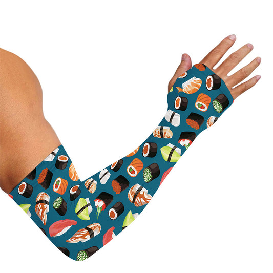 Colorful Sushi Pattern Print Sun Protection Arm Sleeves