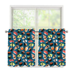 Colorful Sushi Pattern Print Tier Curtains