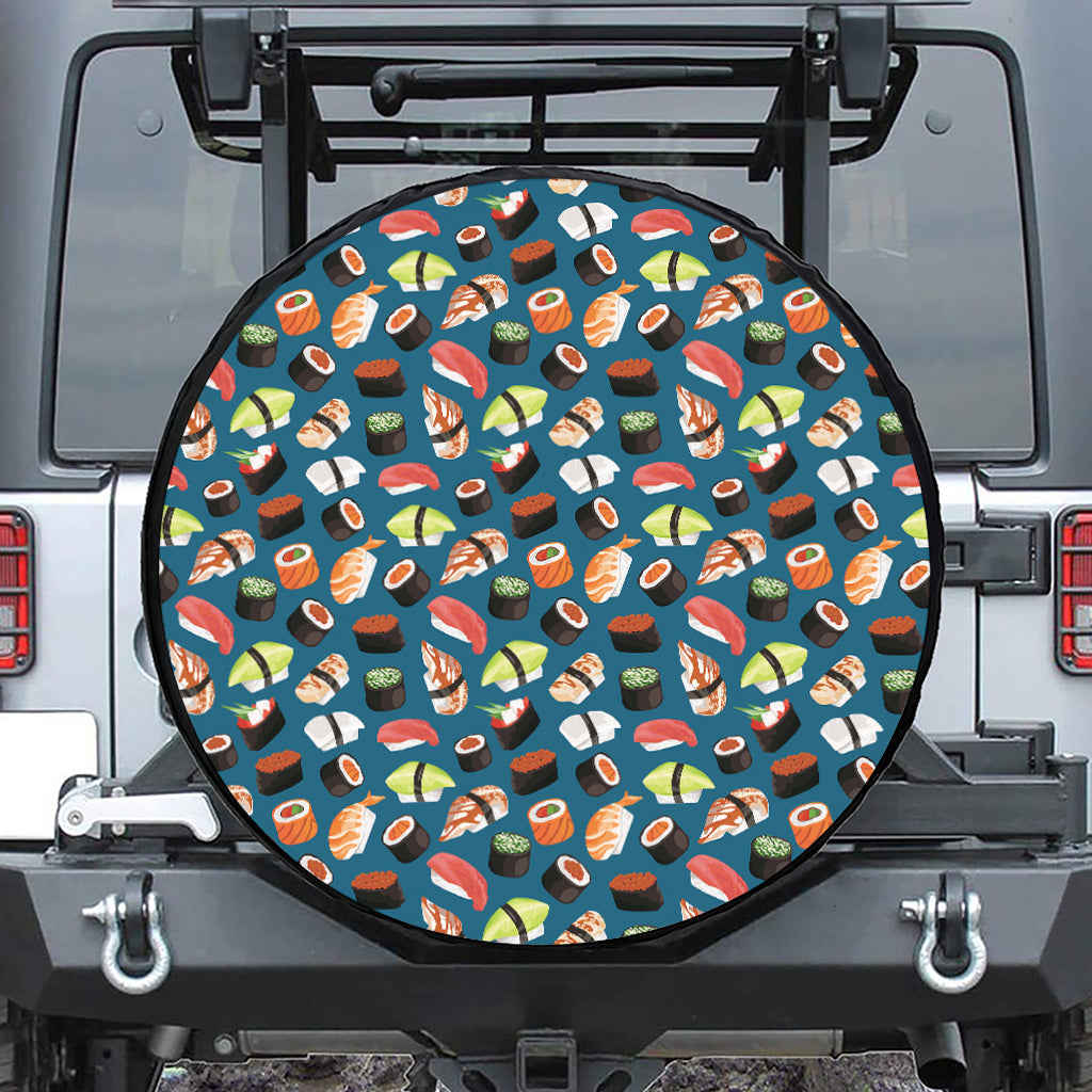 Colorful Sushi Pattern Print Tire Cover