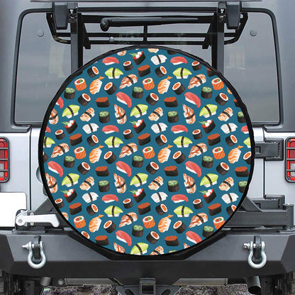 Colorful Sushi Pattern Print Tire Cover