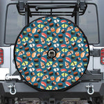 Colorful Sushi Pattern Print Tire Cover With Camera Hole