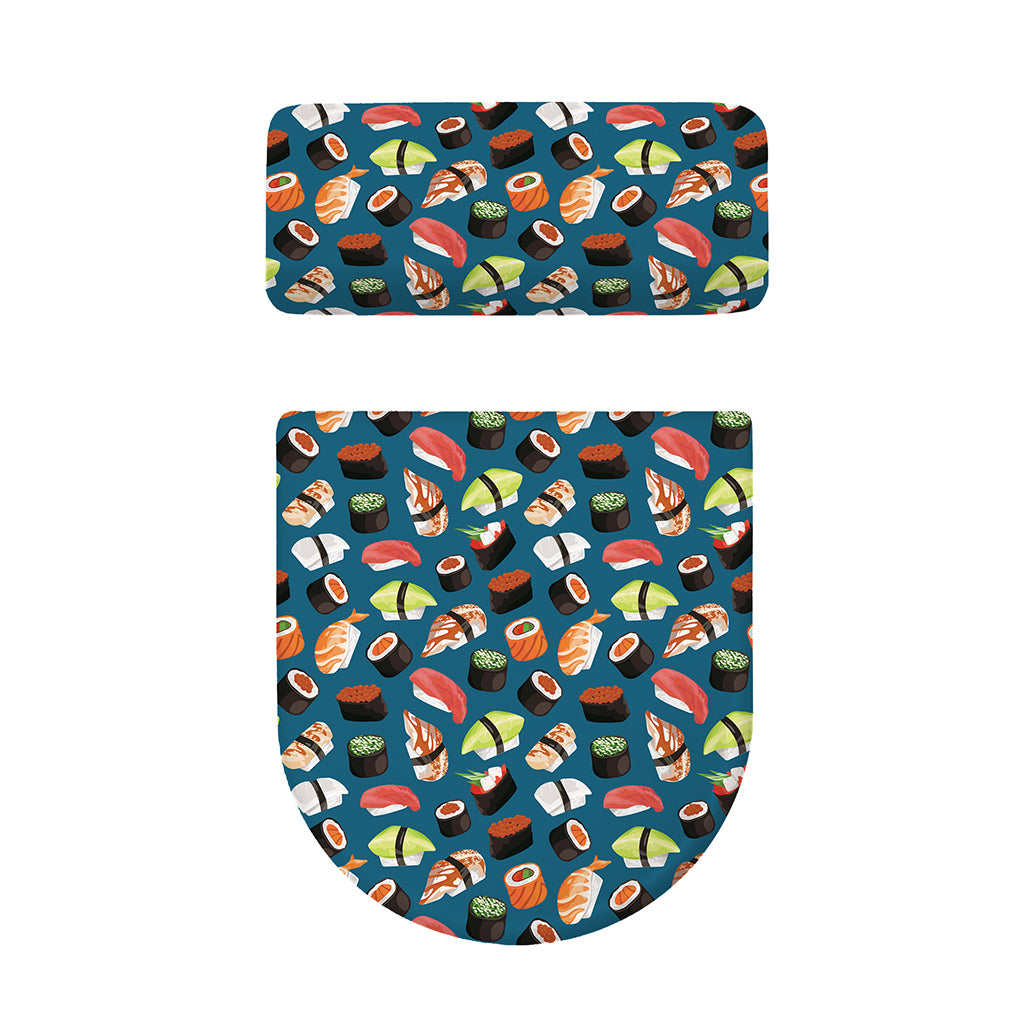 Colorful Sushi Pattern Print Toilet Lid And Tank Cover Set