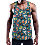 Colorful Sushi Pattern Print Training Tank Top