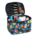Colorful Sushi Pattern Print Travel Makeup Bag