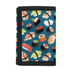Colorful Sushi Pattern Print Trifold Wallet