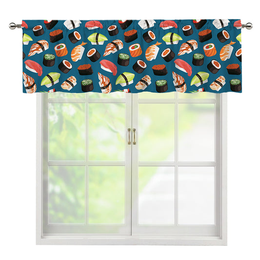 Colorful Sushi Pattern Print Window Valance