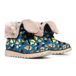 Colorful Sushi Pattern Print Winter Boots