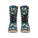 Colorful Sushi Pattern Print Winter Boots