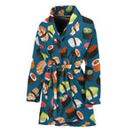 Colorful Sushi Pattern Print Women's Bathrobe