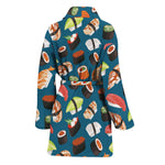 Colorful Sushi Pattern Print Women's Bathrobe