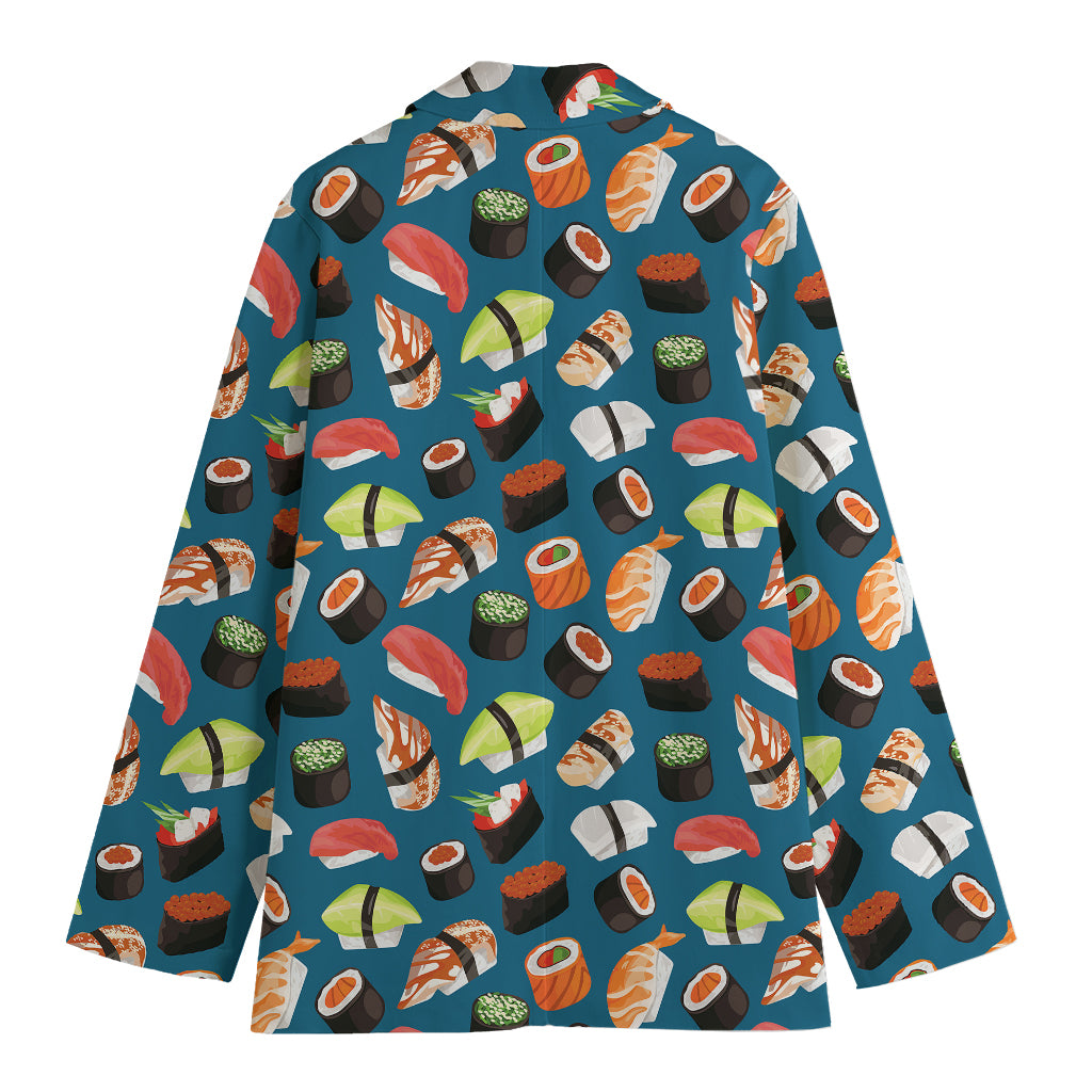 Colorful Sushi Pattern Print Women's Blazer