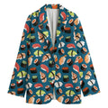 Colorful Sushi Pattern Print Women's Cotton Blazer