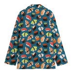 Colorful Sushi Pattern Print Women's Cotton Blazer