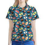 Colorful Sushi Pattern Print Women's Polo Shirt