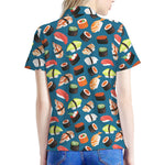 Colorful Sushi Pattern Print Women's Polo Shirt