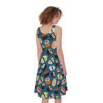 Colorful Sushi Pattern Print Women's Sleeveless Dress