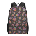 Colorful Swirl Lollipop Pattern Print 17 Inch Backpack