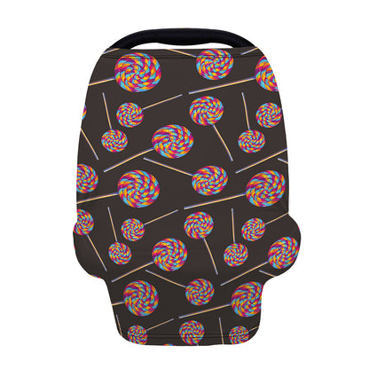 Colorful Swirl Lollipop Pattern Print Baby Seat Cover