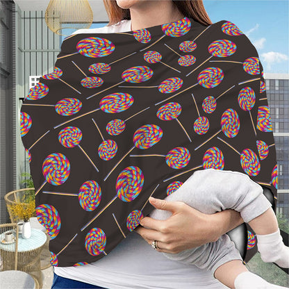 Colorful Swirl Lollipop Pattern Print Baby Seat Cover