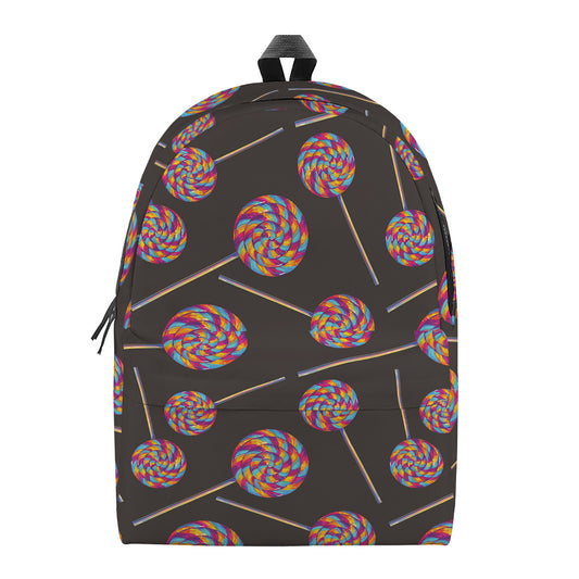 Colorful Swirl Lollipop Pattern Print Backpack