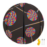 Colorful Swirl Lollipop Pattern Print Basketball