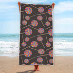 Colorful Swirl Lollipop Pattern Print Beach Towel