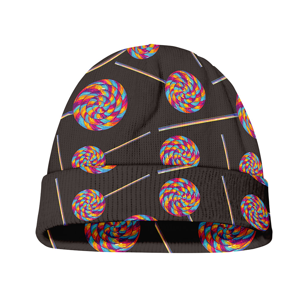 Colorful Swirl Lollipop Pattern Print Beanie