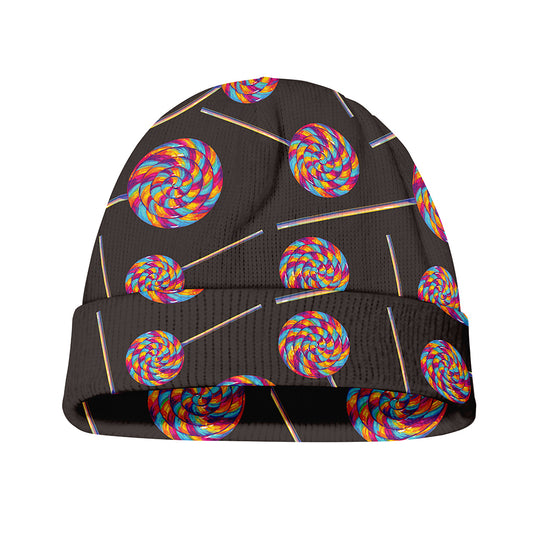 Colorful Swirl Lollipop Pattern Print Beanie