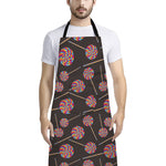 Colorful Swirl Lollipop Pattern Print Bib Apron With Pocket